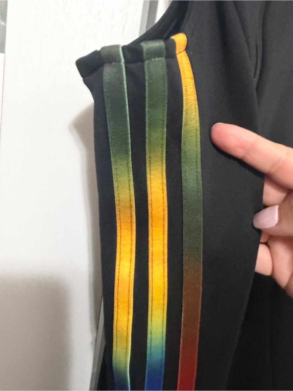 Adidas Sleeveless Jumpsuit with Rainbow Side Stripes - Picture 7 of 12